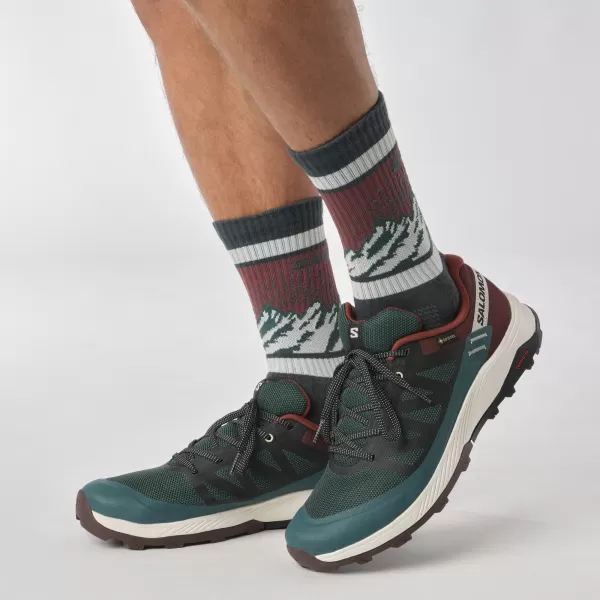  Pantofi pentru bărbați SALOMON OUTRISE GORE-TEX L47142100 PIN PONDEROSA/CIOCOLATĂ AMARĂ/GHEAȚĂ DE VANILIE 
