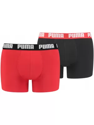 Boxeri pentru bărbați PUMA BASIC BOXER 2P 90682309 ROȘU/NEGRU
