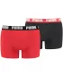 Boxeri pentru bărbați PUMA BASIC BOXER 2P 90682309 ROȘU/NEGRU