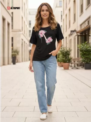 Tricou pentru femei KIXMI PALIMA NEGRU