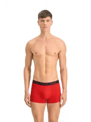 Boxeri pentru bărbați PUMA BASIC TRUNK 2P 93501502 ROȘU/NEGRU