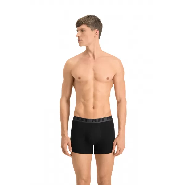  Boxeri pentru bărbați PUMA BASIC BOXER 2P 88886958 NEGRU/NEGRU 