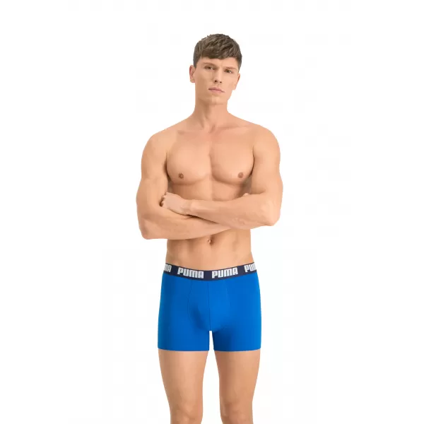  Boxeri pentru bărbați PUMA BASIC BOXER 2P 88886960 ALBASTRU ADEVĂRAT 