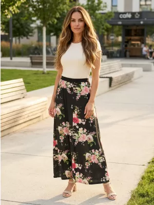 Fusta de dama KIXMI PANSY NEGRU