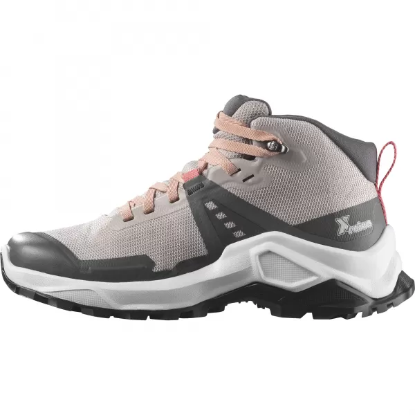  Pantofi pentru copii SALOMON X RAISE MID GORE-TEX L47071500 CENUŞĂ DE TRANDAFIRI/BEJ PIERSIC/TRANDAFIR DE CEAI 