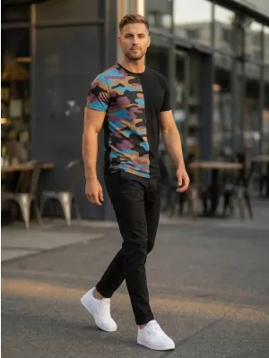 Tricou pentru bărbați KIXMI PERRY NEGRU