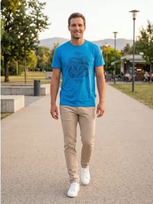 Tricou pentru bărbați SAM 73 ALMANDIT MT 824 ALBASTRU STRĂLUCITOR