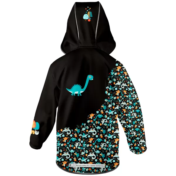  Sacou softshell pentru bebeluși izolat WAMU DINOSAUŘI NEGRU 