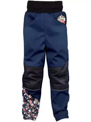 Pantaloni de softshell pentru bebeluși izolați WAMU LIŠKY ALBASTRU ÎNCHIS