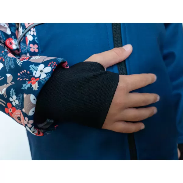  Jachetă izolată softshell pentru copii WAMU LIŠKY ALBASTRU ÎNCHIS 