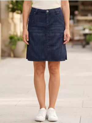 Fusta de dama SAM 73 GEMINI WZ 832 DENIM ÎNCHIS LA CULOARE
