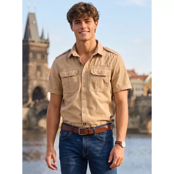  Cămaşă BRANDIT VINTAGE KRÁTKÝ RUKÁV BD4024 SANDY 