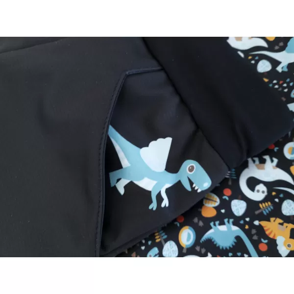  Pantaloni de softshell pentru bebeluși izolați WAMU DINOSAUŘI NEGRU 