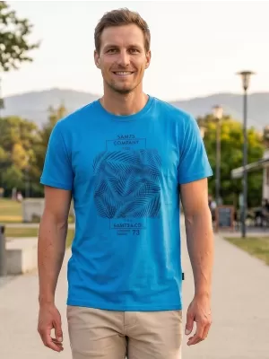 Tricou pentru bărbați SAM 73 ALMANDIT MT 824 ALBASTRU STRĂLUCITOR