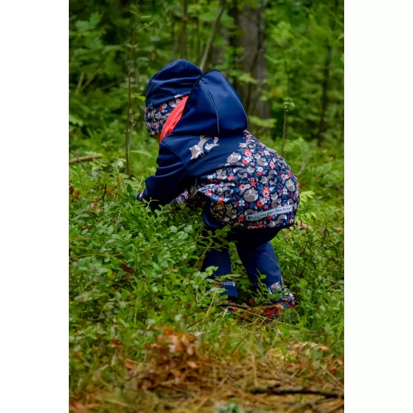  Pantaloni de softshell pentru bebeluși izolați WAMU LIŠKY ALBASTRU ÎNCHIS 
