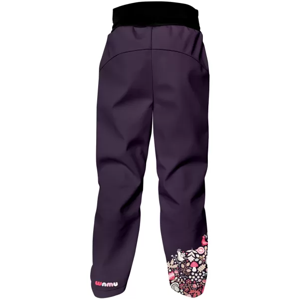  Pantaloni izolati softshell pentru copii WAMU SOVA VIOLET 