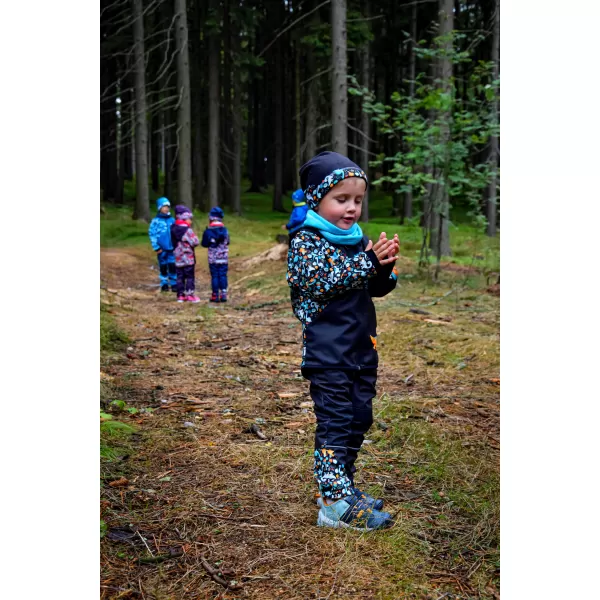  Pantaloni de softshell pentru bebeluși izolați WAMU DINOSAUŘI NEGRU 