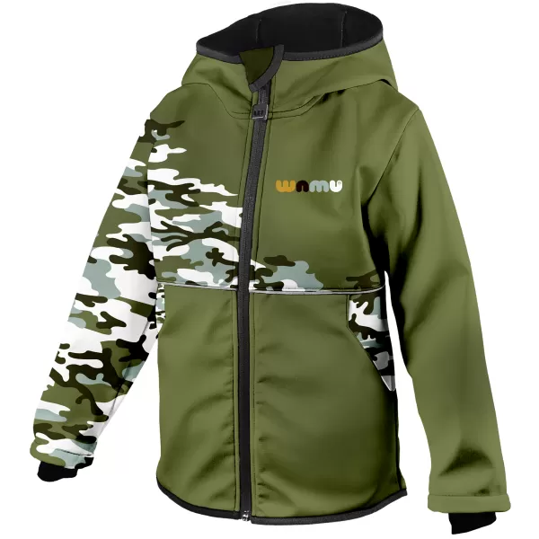  Jachetă izolată softshell pentru copii WAMU MASKÁČ KAKI 