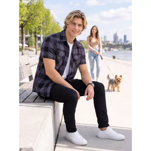  Cămaşă BRANDIT KOSTKOVANÁ KRÁTKÝ RUKÁV BD4032 NEGRU/GRI 