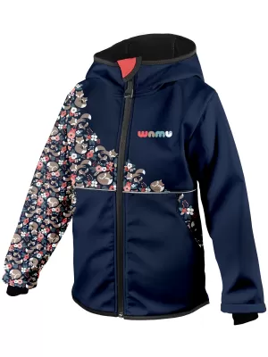 Jachetă izolată softshell pentru copii WAMU LIŠKY ALBASTRU ÎNCHIS