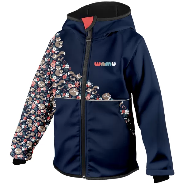  Jachetă izolată softshell pentru copii WAMU LIŠKY ALBASTRU ÎNCHIS 