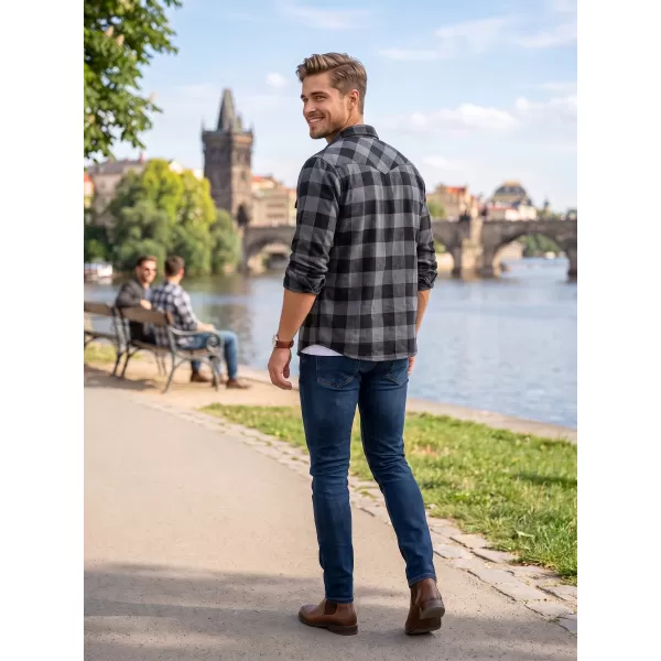  Cămaşă BRANDIT KOSTKOVANÁ DLOUHÝ RUKÁV BD4002 NEGRU/GRI 
