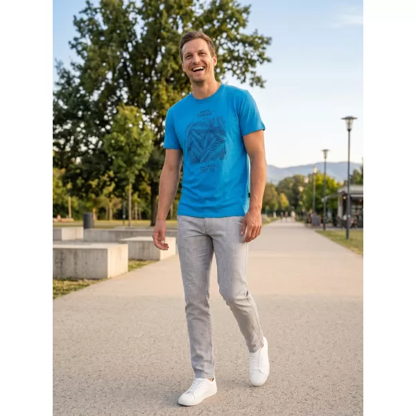  Tricou pentru bărbați SAM 73 ALMANDIT MT 824 ALBASTRU STRĂLUCITOR 