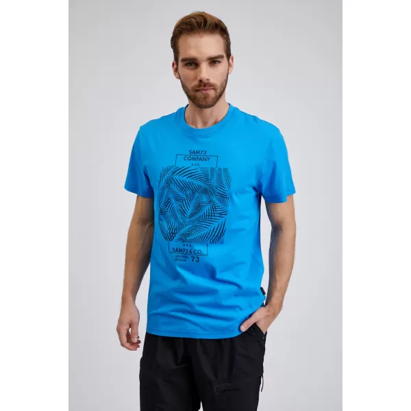  Tricou pentru bărbați SAM 73 ALMANDIT MT 824 ALBASTRU STRĂLUCITOR 