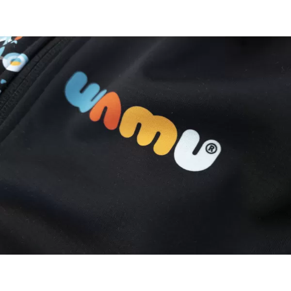  Sacou softshell pentru bebeluși izolat WAMU DINOSAUŘI NEGRU 