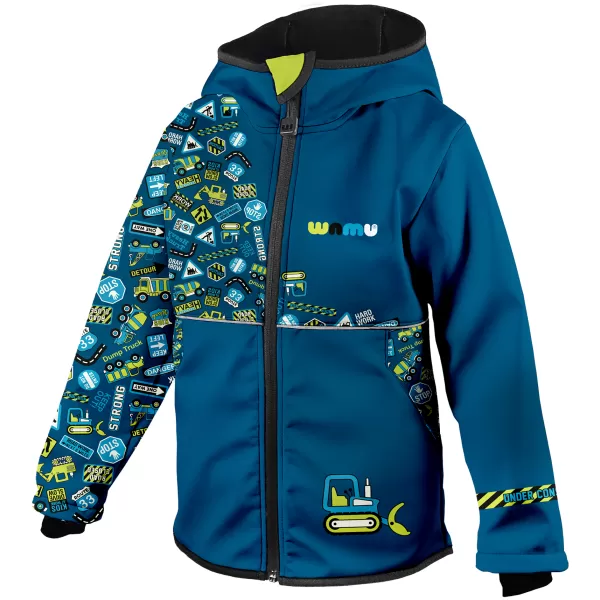  Sacou softshell pentru bebeluși izolat WAMU BAGR ALBASTRU 