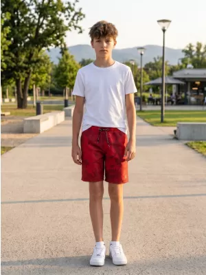 Pantaloni scurți pentru copii SAM 73 SANJEEV KS 506 ROŞU