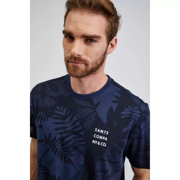  Tricou pentru bărbați SAM 73 SCULPTOR MT 823 ALBASTRU ÎNCHIS 