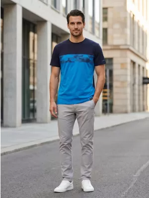 Tricou pentru bărbați SAM 73 CETUS MT 821 ALBASTRU STRĂLUCITOR