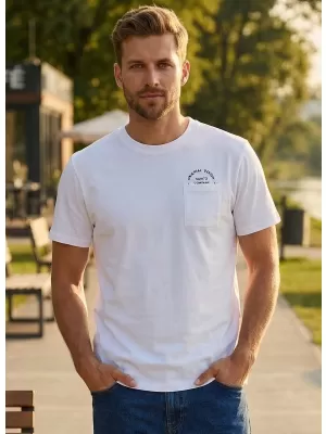 Tricou pentru bărbați SAM 73 FENAKLID MT 820 ALB