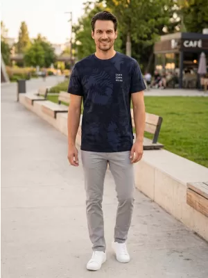 Tricou pentru bărbați SAM 73 SCULPTOR MT 823 ALBASTRU ÎNCHIS