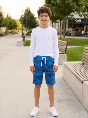 Pantaloni scurți pentru copii SAM 73 JEREM KS 503 ALBASTRU STRĂLUCITOR