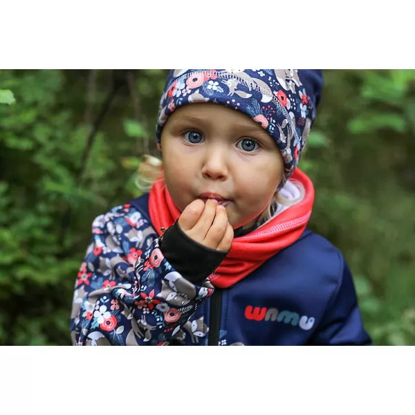  Jachetă izolată softshell pentru copii WAMU LIŠKY ALBASTRU ÎNCHIS 