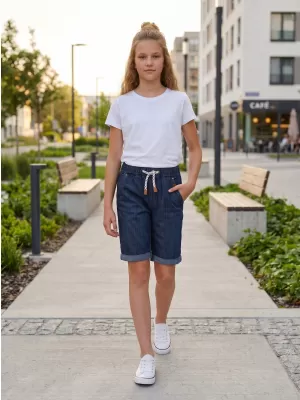 Pantaloni scurți pentru copii SAM 73 ROBERT KS 500 DENIM ÎNCHIS LA CULOARE
