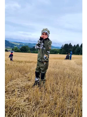 Pantaloni de softshell pentru bebeluși izolați WAMU MASKÁČ KAKI