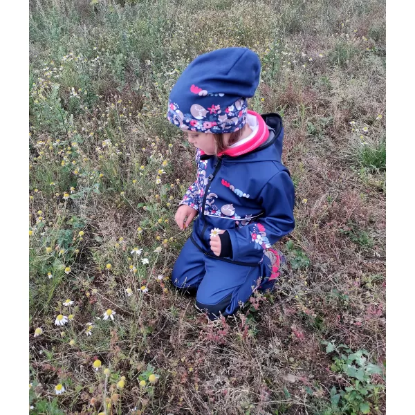  Jachetă izolată softshell pentru copii WAMU LIŠKY ALBASTRU ÎNCHIS 