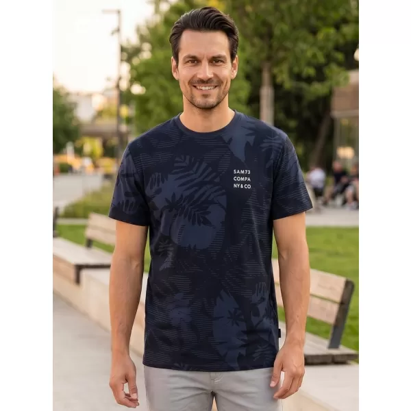  Tricou pentru bărbați SAM 73 SCULPTOR MT 823 ALBASTRU ÎNCHIS 