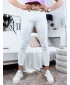 Pantalonii pentru doamne DSTREET UY1359 ALB