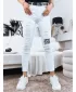 Pantalonii pentru doamne DSTREET UY1361 ALB