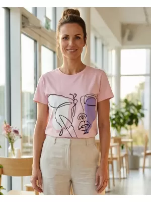 Tricou de damă SAM 73 MUSCA WT 884 ROZ DESCHIS