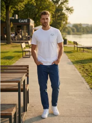 Tricou pentru bărbați SAM 73 FENAKLID MT 820 ALB