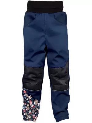 Pantaloni izolati softshell pentru copii WAMU LIŠKY ALBASTRU ÎNCHIS