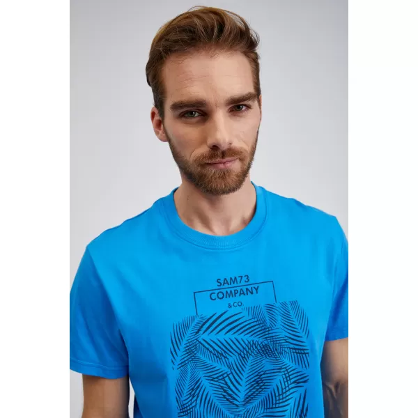  Tricou pentru bărbați SAM 73 ALMANDIT MT 824 ALBASTRU STRĂLUCITOR 