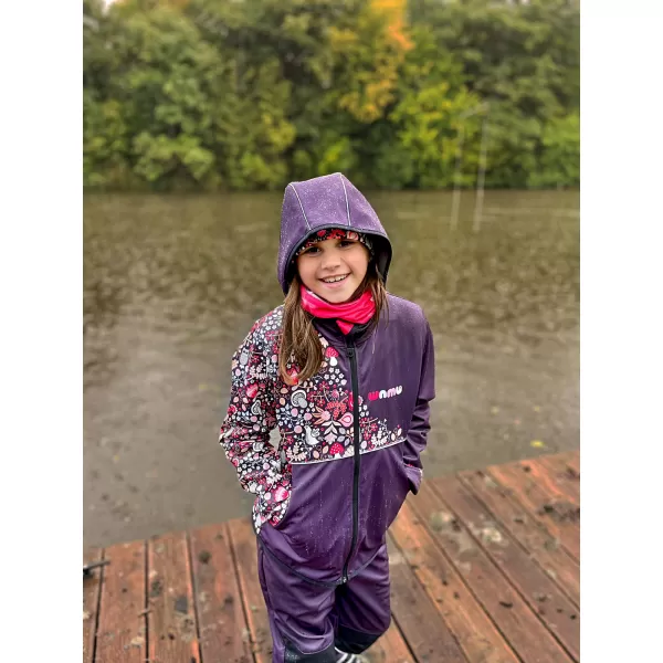  Jachetă izolată softshell pentru copii WAMU SOVA VIOLET 