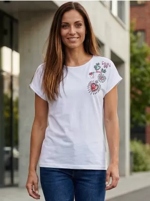 Tricou de damă SAM 73 BOOTES WT 887 ALB