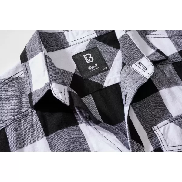 Cămaşă BRANDIT KOSTKOVANÁ KRÁTKÝ RUKÁV BD4032 ALB/NEGRU 